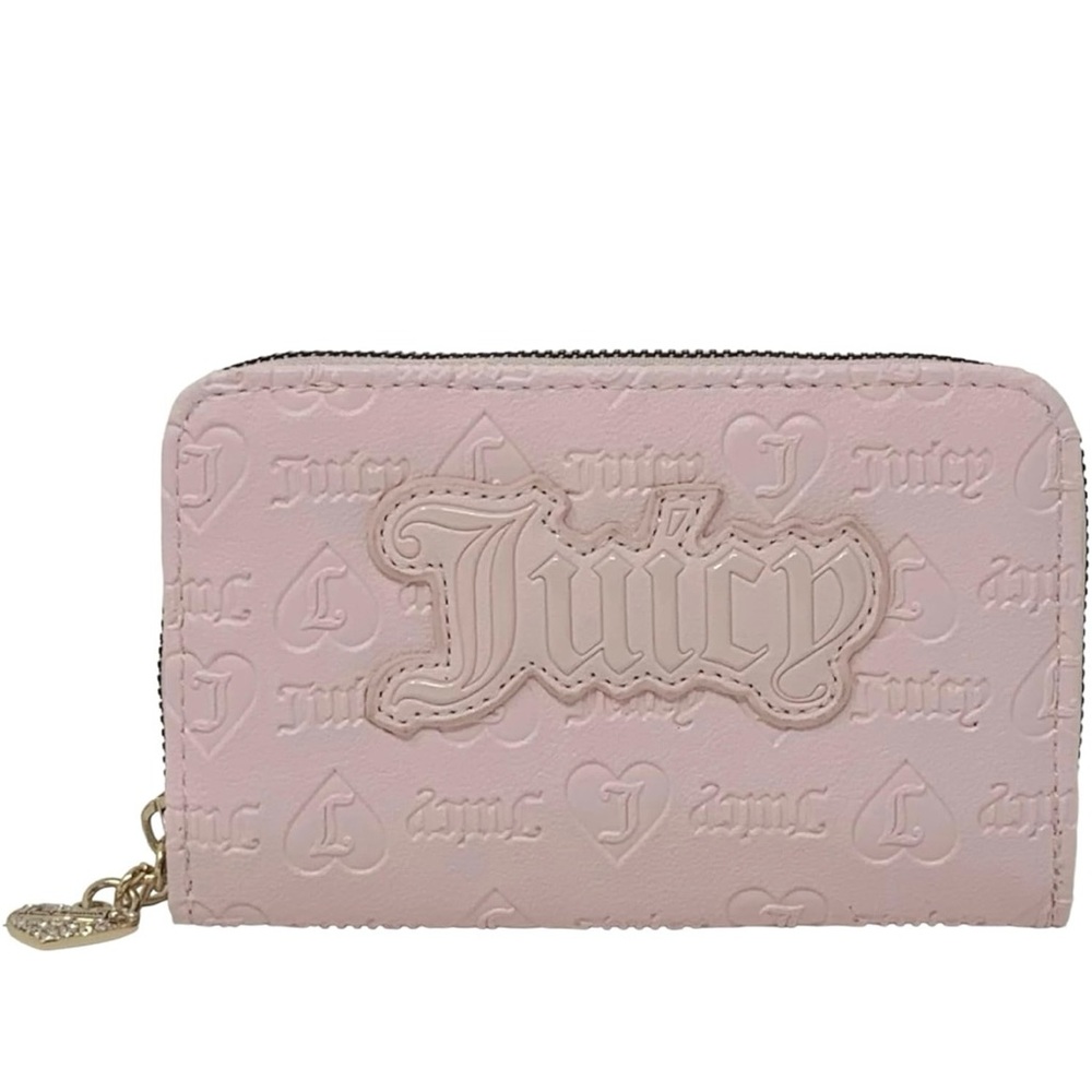 Juicy Couture Light Pink Embossed Zip Wallet